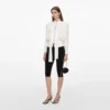 Cream Tie Neck Jersey Top