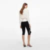Cream Tie Neck Jersey Top