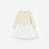 Cream Tulle Knit Dress