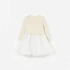Cream Tulle Knit Dress