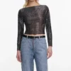 Croc Effect Straight Leg Jeans