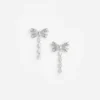 Crystal Bow Droplet Earrings