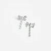 Crystal Bow Droplet Earrings