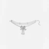 Crystal Bow Droplet Pearl Necklace