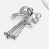 Crystal Bow Droplet Pearl Necklace