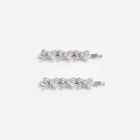 Crystal Bow Hair Slides