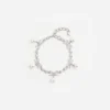 Crystal Bow Pearl Charm Bracelet