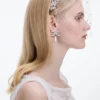 Crystal Bow Pearl Droplet Earrings