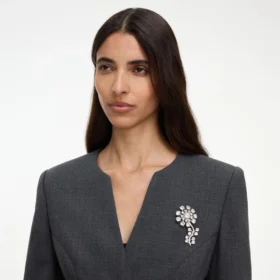 Crystal Flower Brooch