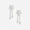 Crystal Flower Droplet Earrings