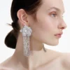 Crystal Flower Droplet Earrings Crystal Flower Droplet Earrings