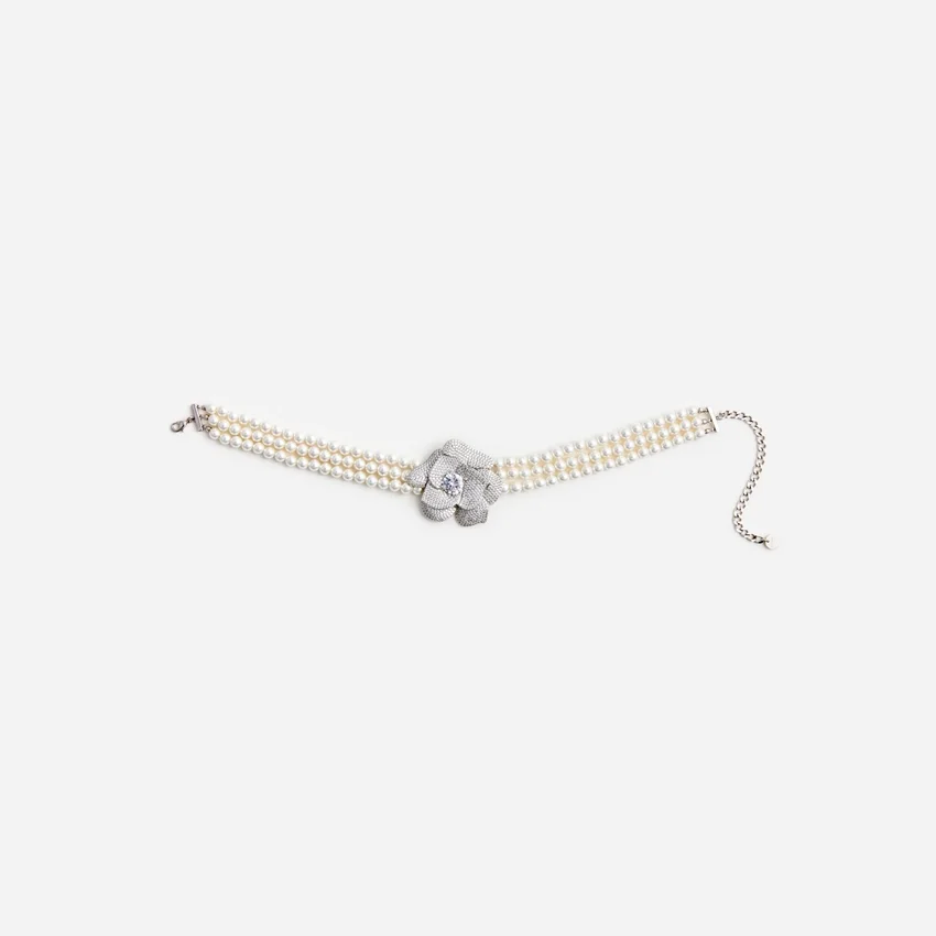 Crystal Flower Pearl Choker Crystal Flower Pearl Choker