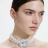 Crystal Flower Pearl Choker Crystal Flower Pearl Choker