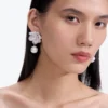 Crystal Flower Pearl Earrings Crystal Flower Pearl Earrings