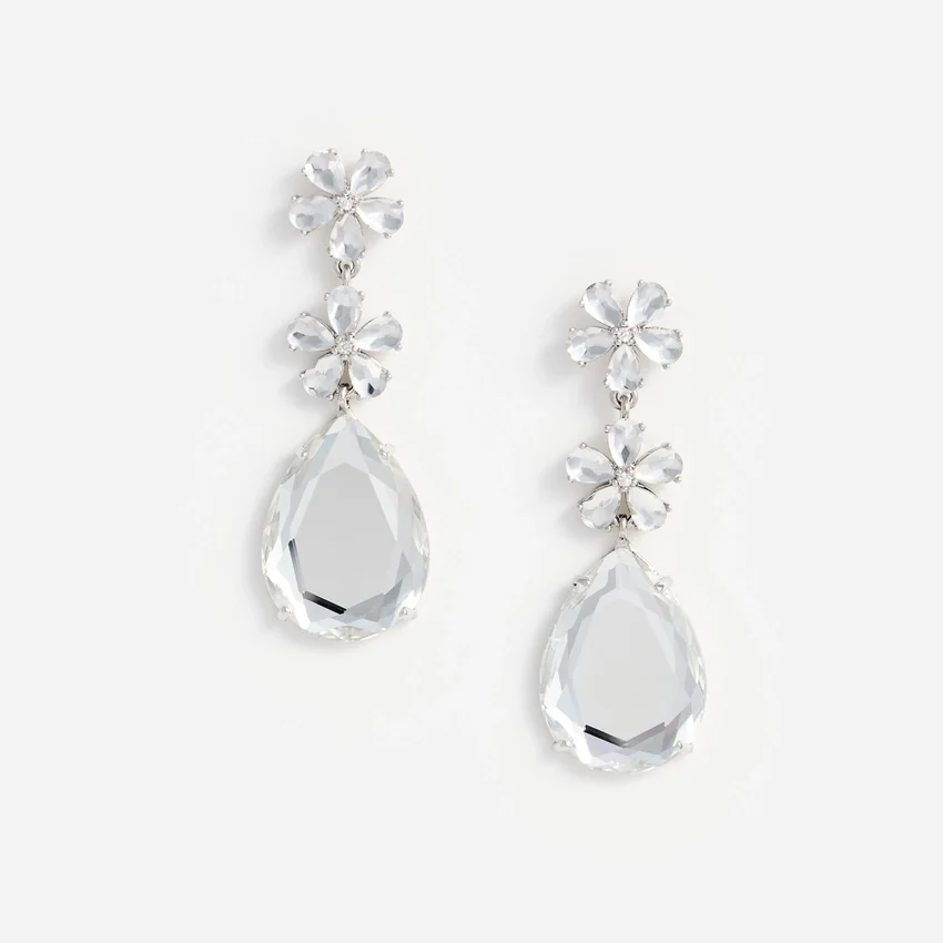Crystal Flower Tiered Earrings Crystal Flower Tiered Earrings