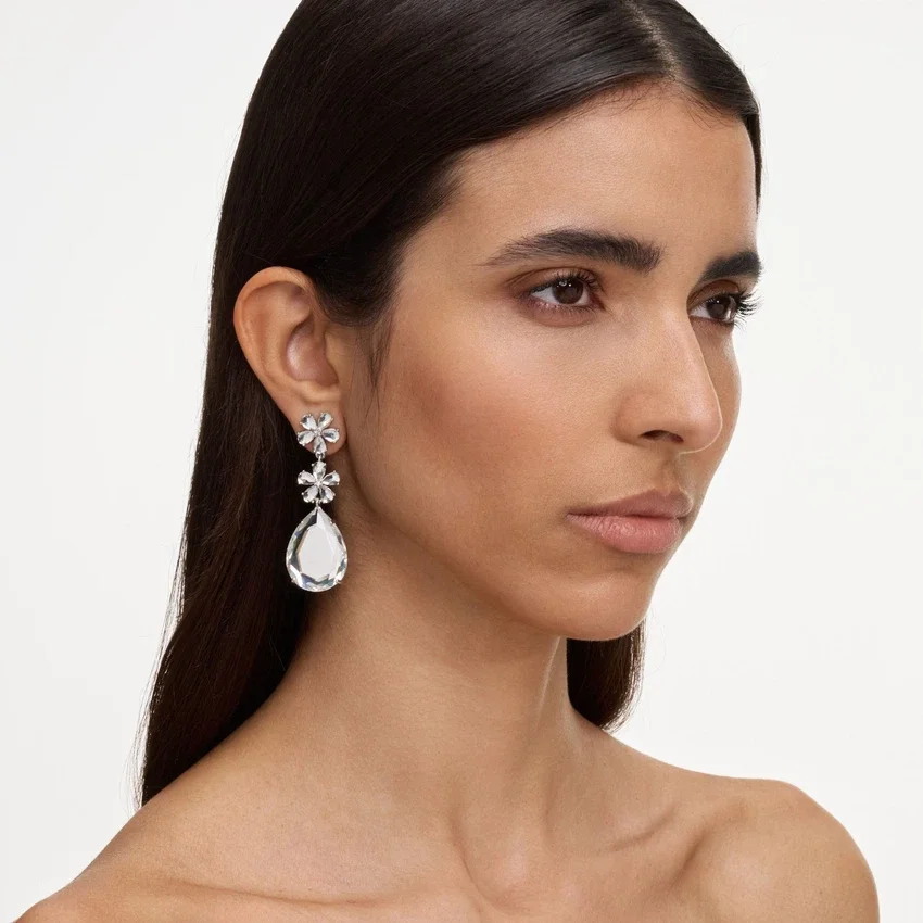 Crystal Flower Tiered Earrings Crystal Flower Tiered Earrings