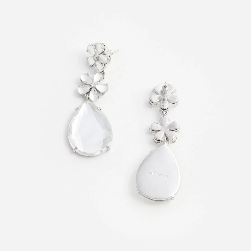 Crystal Flower Tiered Earrings Crystal Flower Tiered Earrings