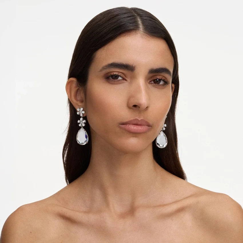 Crystal Flower Tiered Earrings Crystal Flower Tiered Earrings