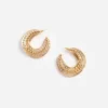 Crystal Gold Twisted Hoop Earrings Crystal Gold Twisted Hoop Earrings