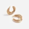 Crystal Gold Twisted Hoop Earrings Crystal Gold Twisted Hoop Earrings