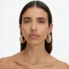 Crystal Gold Twisted Hoop Earrings Crystal Gold Twisted Hoop Earrings