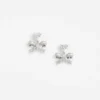 Crystal Heart Bow Drop Earrings