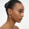 Crystal Heart Dangle Hoop Earring Crystal Heart Dangle Hoop Earring