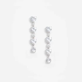 Crystal Heart Tiered Earrings