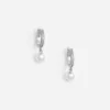 Crystal Pearl Drop Hoop Earrings