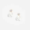 Crystal Pearl Petal Earrings