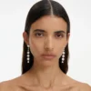 Crystal Pearl Tiered Drop Earrings