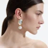 Crystal Pearl Tiered Earrings