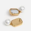Crystal Pearl Tiered Earrings