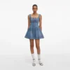 Denim Flared Logo Mini Dress Denim Flared Logo Mini Dress