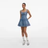 Denim Flared Logo Mini Dress Denim Flared Logo Mini Dress