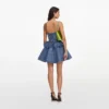 Denim Flared Peplum Mini Dress
