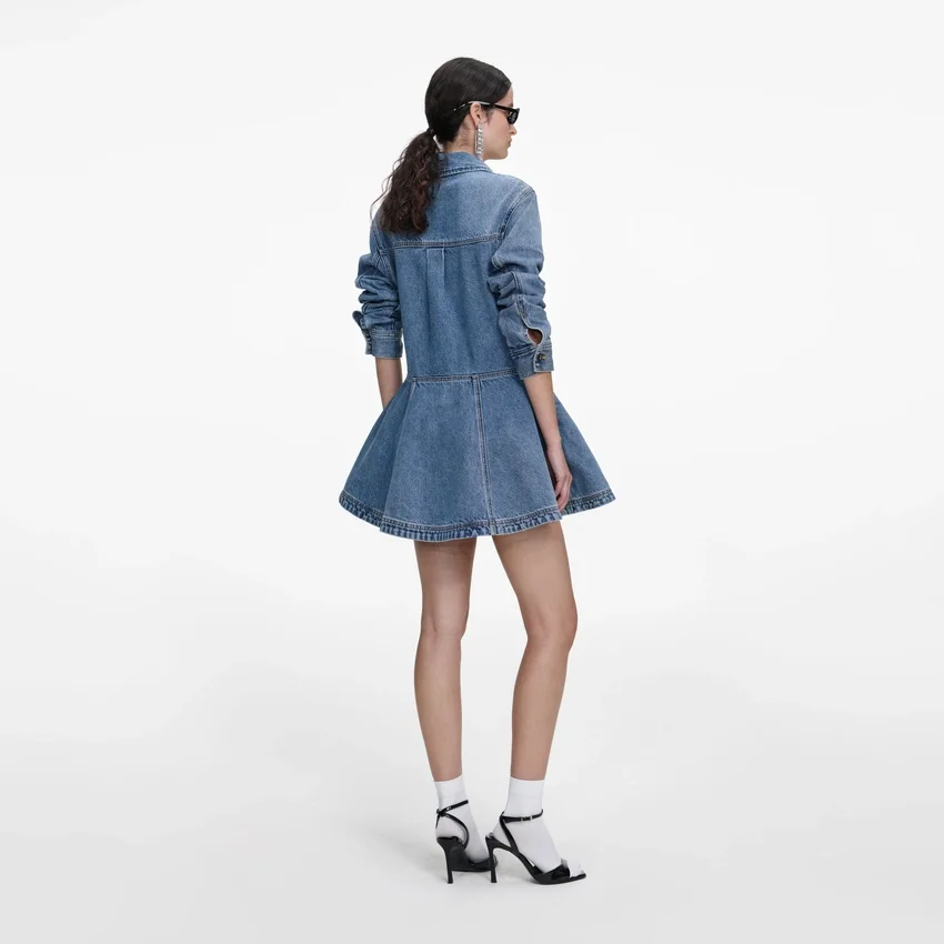 Denim Mini Shirt Dress Denim Mini Shirt Dress