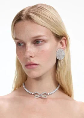 Diamante Bow Tennis Choker