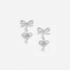 Double Bow Pearl Earrings