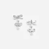 Double Bow Pearl Earrings