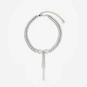 Double Crystal Bow Choker