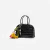 Embossed Leather Black Mini Bag