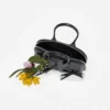 Embossed Leather Black Mini Bag