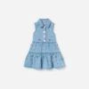 Flower Denim Embroidered Dress