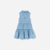 Flower Denim Embroidered Dress