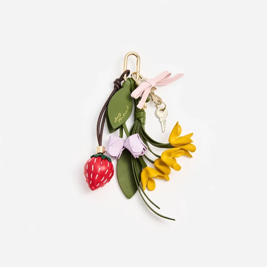 Flower Strawberry Bag Charm Flower Strawberry Bag Charm