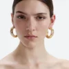 Gold And Crystal Hoop Earrings