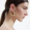 Gold And Crystal Hoop Earrings