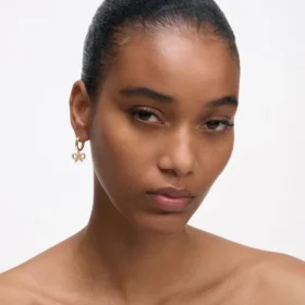 Gold Bow Hoop Earrings