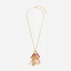 Gold Coral Charm Cluster Necklace